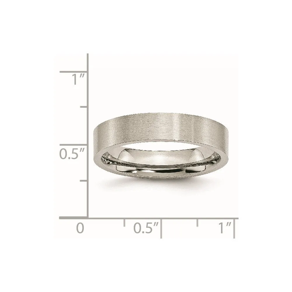 Stainless Steel Brushed 5mm Flat Band