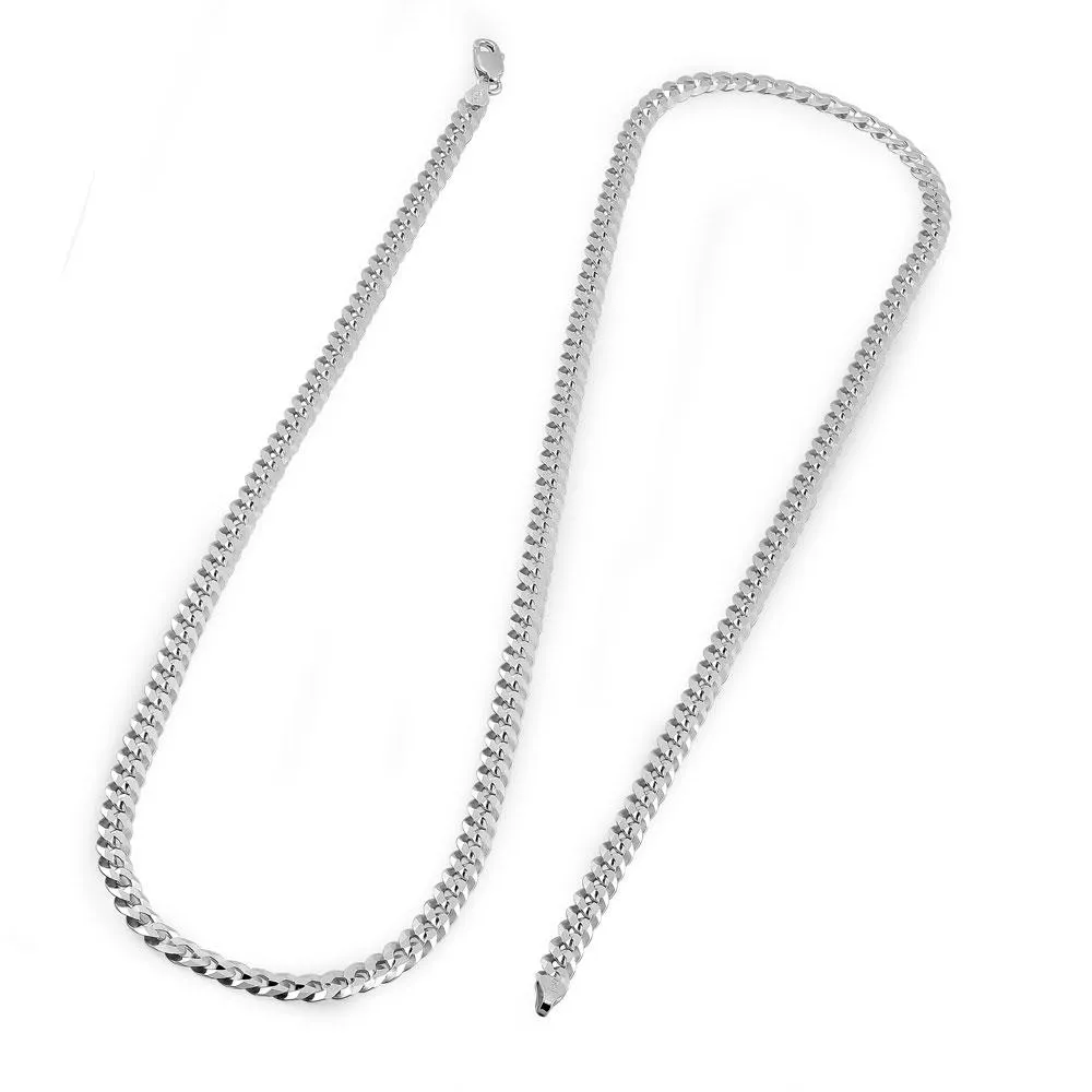Sterling Silver Flat Curb Chain Necklace 4.8mm