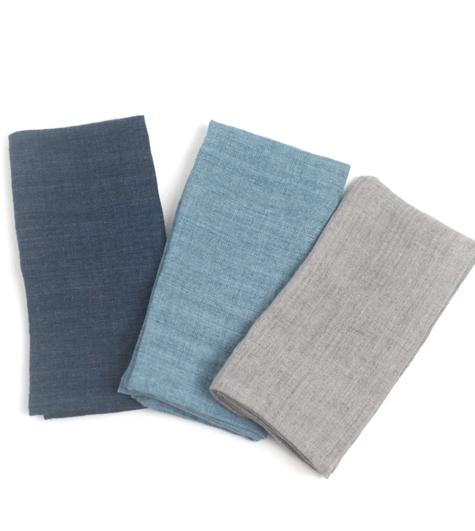 Stone Washed Linen Hemmed Dinner Napkins