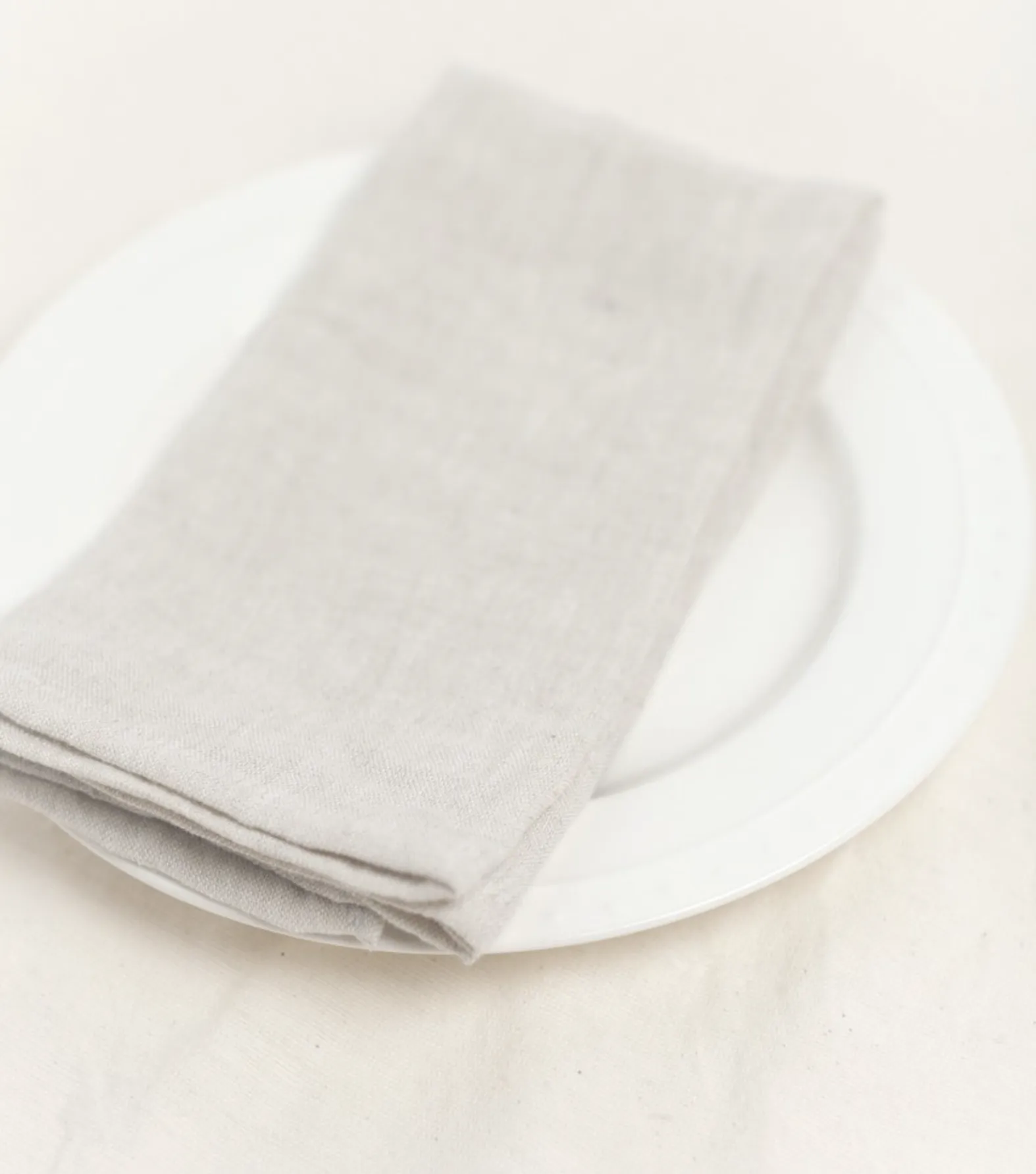 Stone Washed Linen Hemmed Dinner Napkins