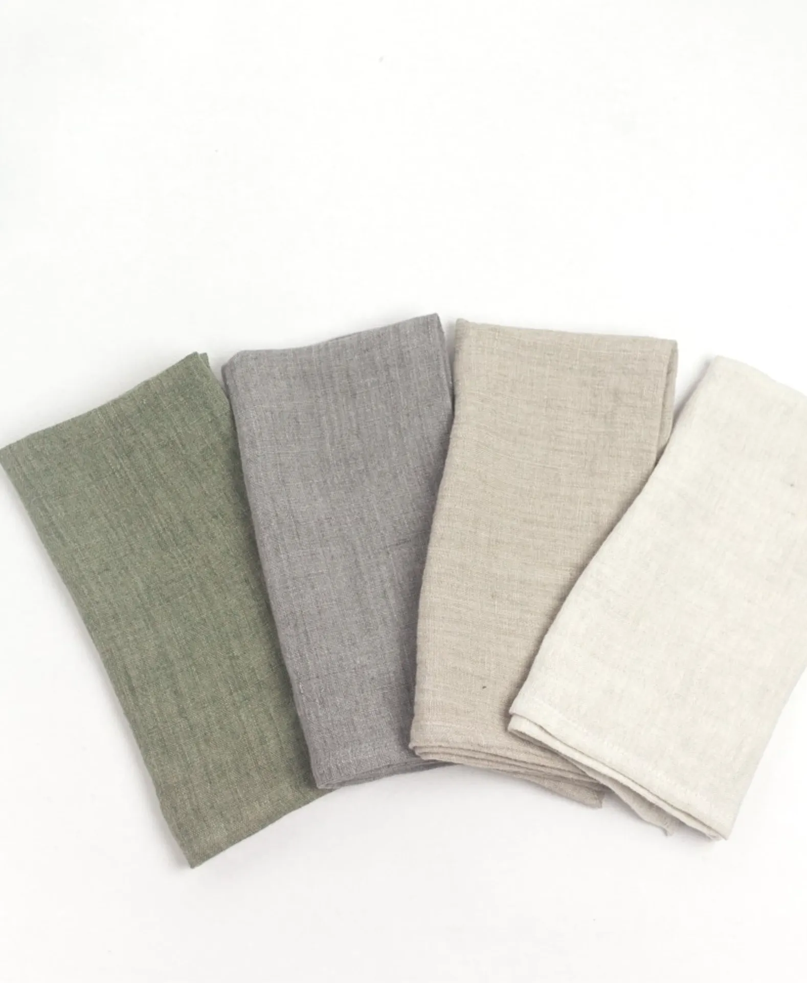 Stone Washed Linen Hemmed Dinner Napkins
