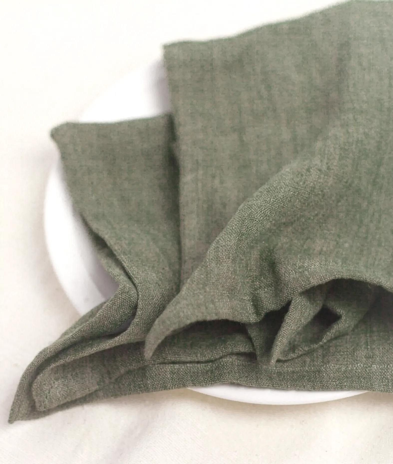 Stone Washed Linen Hemmed Dinner Napkins