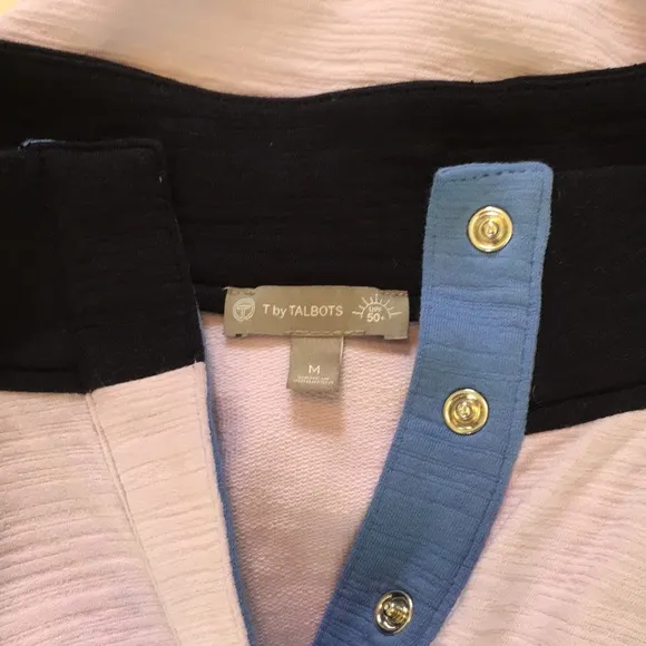 T by TALBOTS | SLUB TERRY LONG SLEEVE PULLOVER - COLORBLOCK