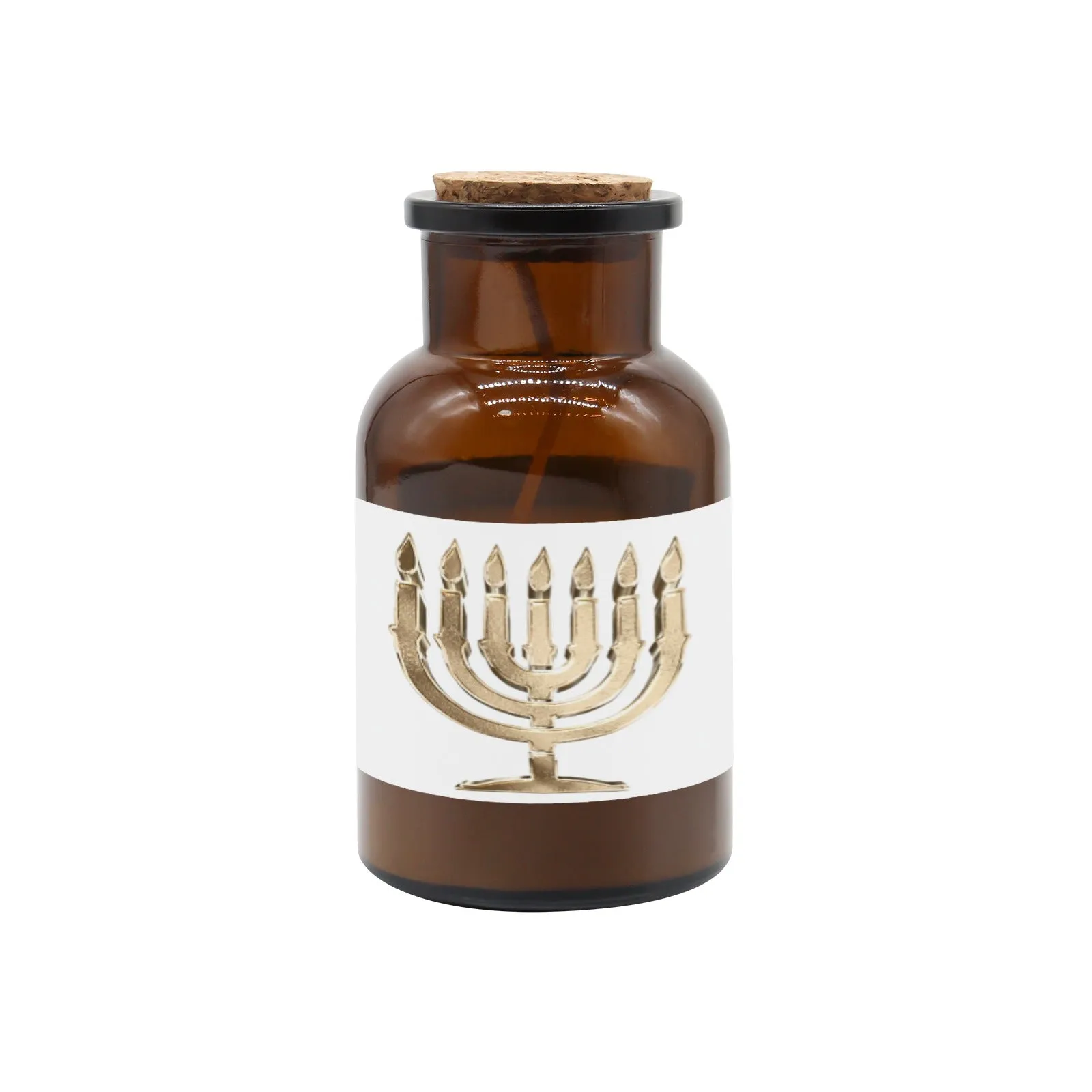 Tawny Rose Sandal Medicine Bottle Candle Cup (White print)