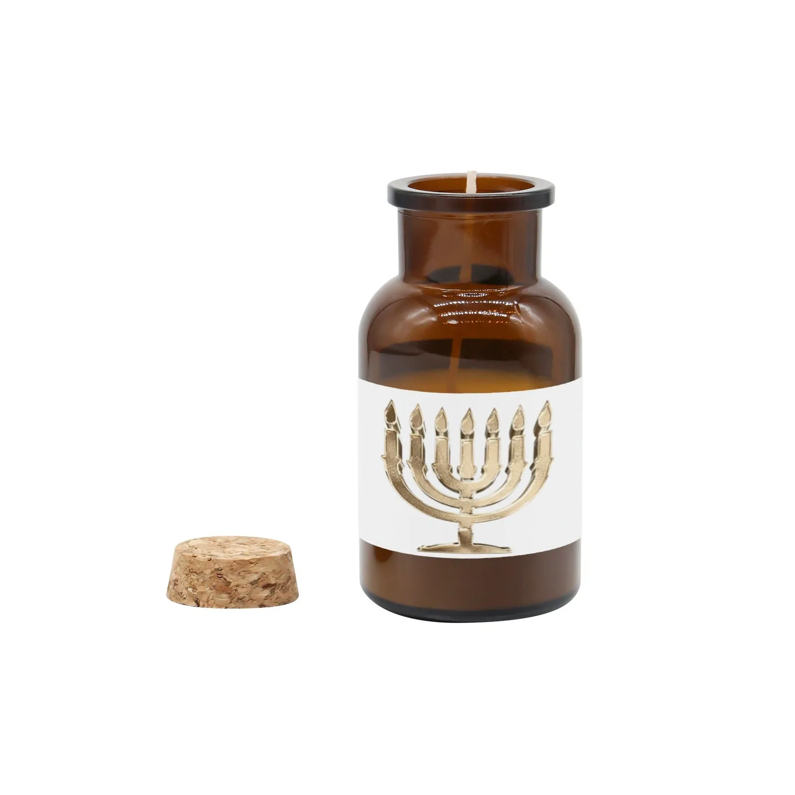 Tawny Rose Sandal Medicine Bottle Candle Cup (White print)
