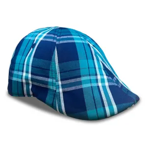 The Sweetwater Plaid Trainer Boston Scally Cap - Tealwater