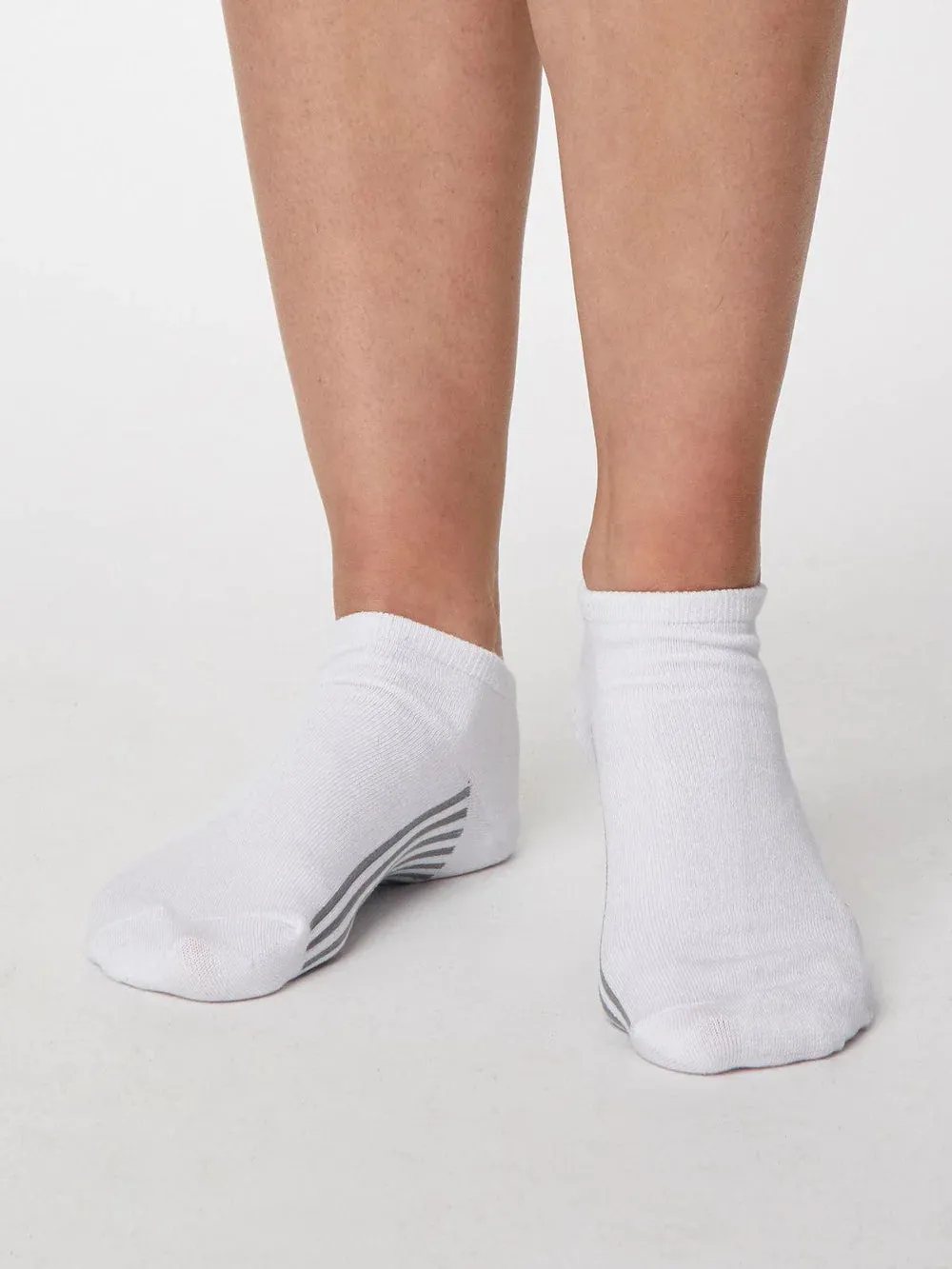 Thought Solid Jane Bamboo Trainer Socks White 4-7