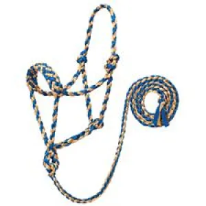 TK35-7820-Average-Blu/Tan Halter Braided Rope w/Lead