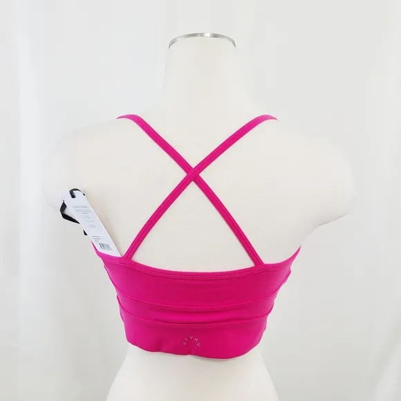 Varley Let's Move Irena Sports Bra Vibrant Fuschia pink size small NWT NEW