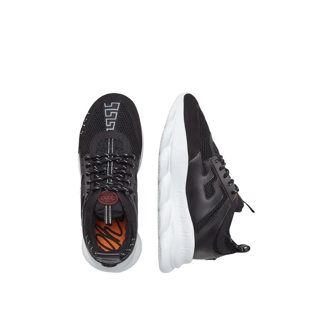 VERSACE CHAIN REACTION SNEAKER (BLACK WHITE)