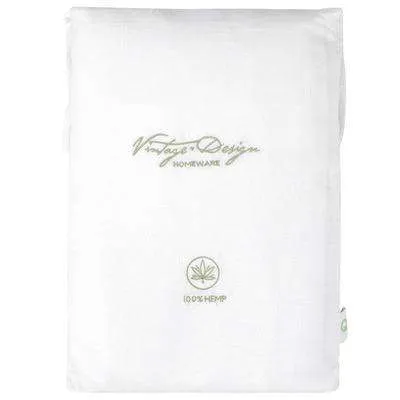 Vintage Design White Hemp Sheet Set
