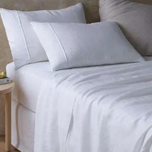 Vintage Design White Hemp Sheet Set