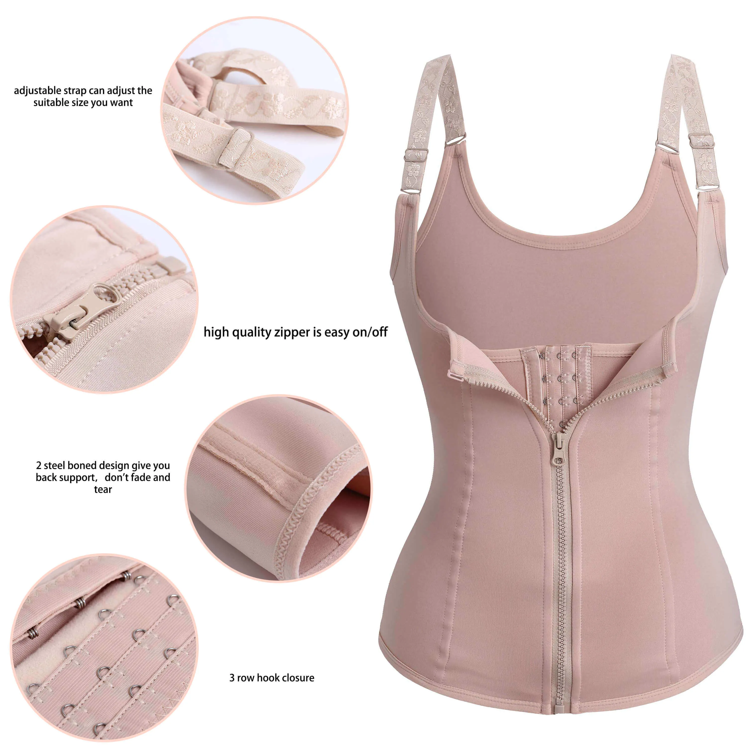 Waist Trainer Zipper Vest Corset