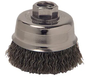 Weiler® Vortec Pro Crimped Wire Cup Brush, 3 1/2" Dia, 5/8-11, 0.014" Steel, Display, 36068