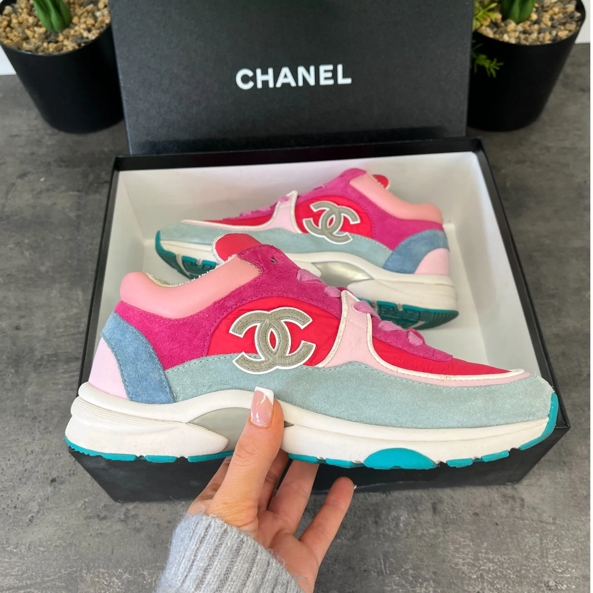 Women's Cc Logo Low Trainers Pink Size EU 37 / UK 4