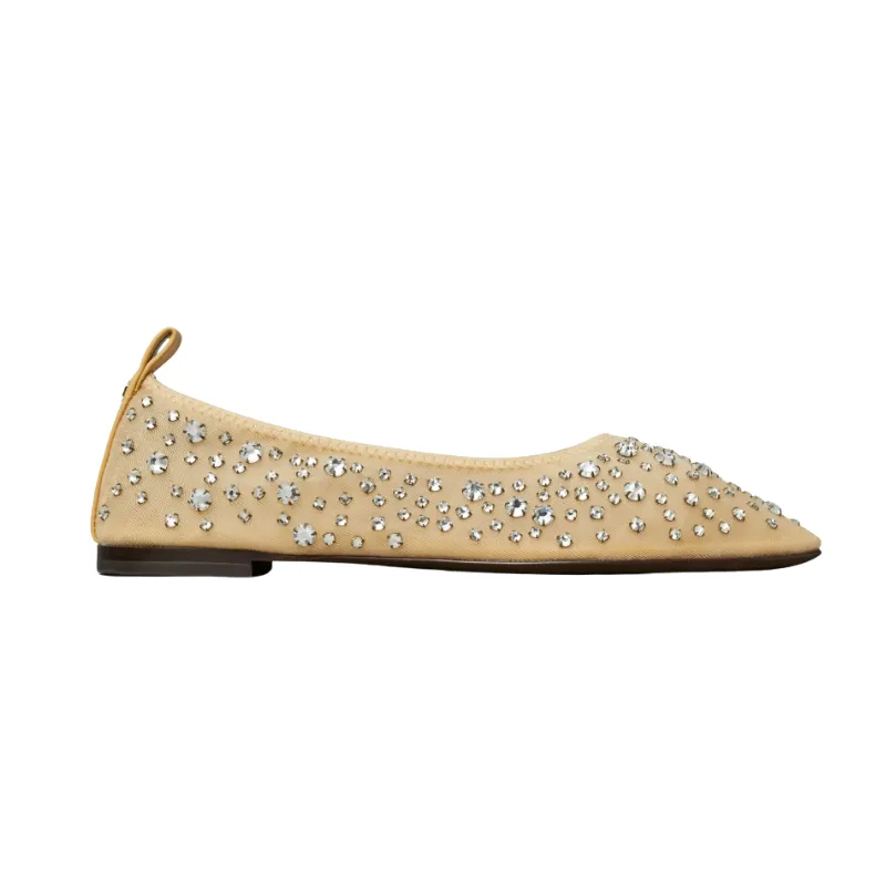 Womens | Tory Burch Crystal Ballet Flats Sheer