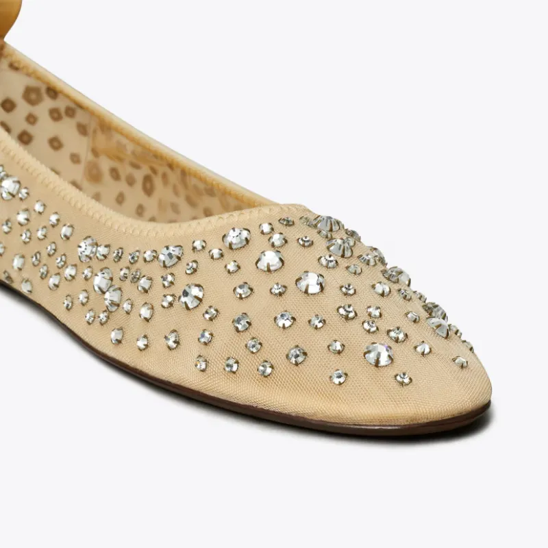 Womens | Tory Burch Crystal Ballet Flats Sheer