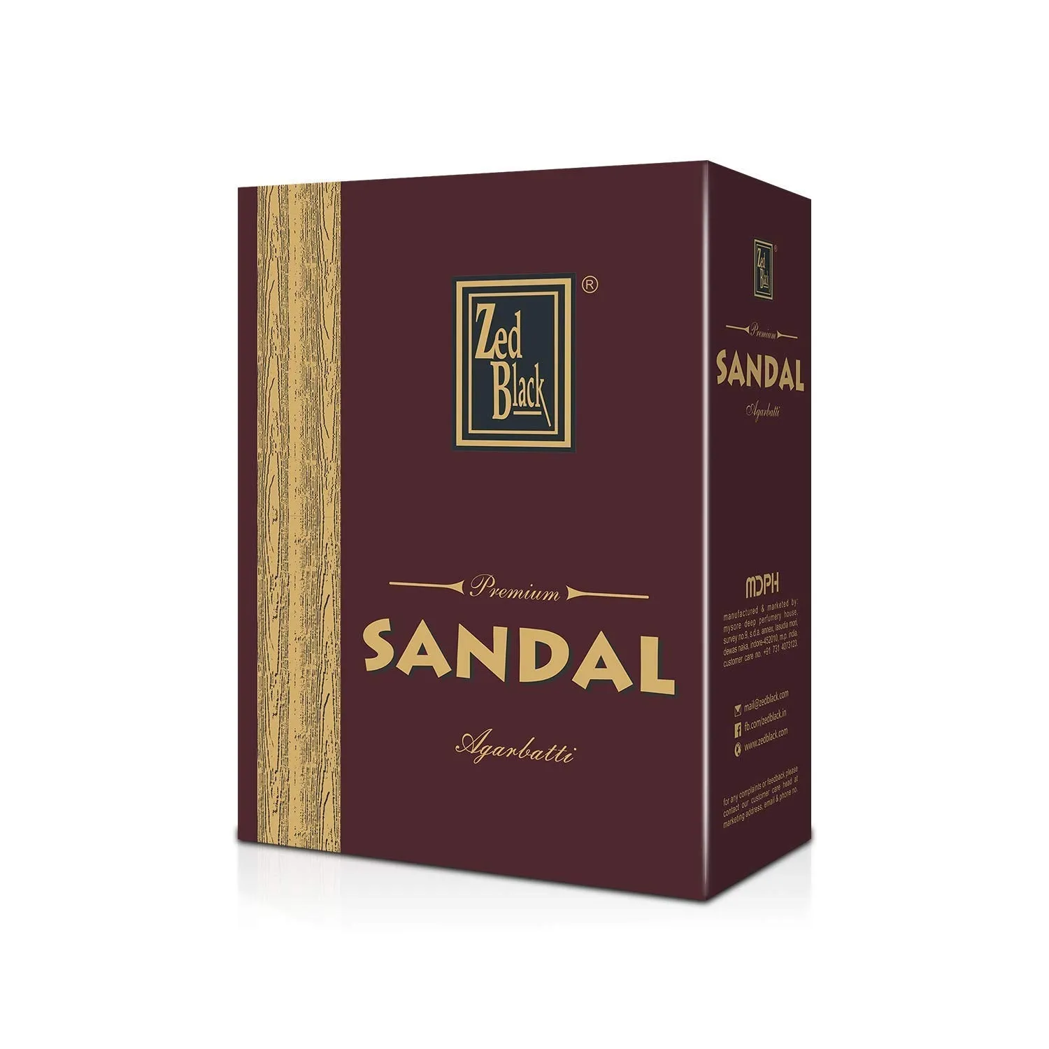 Zed Black Bamboo Sandal Incense Sticks Pack of 12
